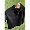 Camiseta longa texturizada estilo old money para homens, polo moderno de outono, moletom casual solto, camada base