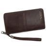 Cartera larga para hombre estilo business casual, monedero de cremallera, bolso de mano de PU de gran capacidad, multi-tarjetas, para teléfono móvil, venta al por mayor