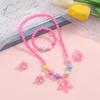 Conjunto de Colar e Pulseira de Estrela-do-Mar com Contas para Crianças Meninas Princesa Desenho Animado Conjunto de Joias Joias para Menininha Atacado