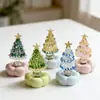 Árvore de Natal de Vidro Giratória Zibo Enfeite de Presente de Natal Decoração de Mesa 6,5cm Árvore Artificial