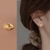 Pendientes elegantes Love Rocky de plata s925 con hebilla para mujer, estilo coreano, con lazo de diamante hueco, M00603