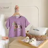 Camiseta de Manga Corta de Dibujos Animados de Pony para Niños y Niñas, Ropa de Verano Estilo Coreano, Nuevo Top de Bebé de Moda, Cuello Redondo, Versátil y Moderno