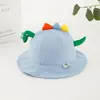Sombrero de Cubo de Protección Solar para Niños Dibujo Animado Dinosaurio Estilo Nuevo Primavera Verano Niños Niñas Sombrero para el Sol Gorra de Sol Color Sólido Sombrero Cubeta Personalizado