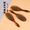 Pente com Airbag de Sândalo Dourado, Pente Massageador, Pente Anti-Estático para Prevenção da Queda de Cabelo, Pente de Madeira Doméstico para Cabelos Volumosos e Lisos, Pente para Meridianos da Cabeça
