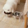 Soporte Transparente de Acrílico para Alimentación de Mascotas con Tazón y Base, Separación de Alimentos Secos y Húmedos, Específico para Mascotas, Engrosado, Hecho a Medida de Fábrica