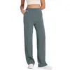 Amazon Cross-Border Calças Novas Femininas Casuais Confortáveis Elásticas de Cintura Alta Calças Retas Pretas com Bolsos Calças Longas com Caimento para Mulheres