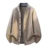 Tricô Masculino Plus Size Transfronteiriço 2026 Inverno Novo Casaco Cardigan Suéter Masculino Blusa de Tricô Falsa de Duas Peças