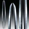 Acero T10 cubierto de arcilla, hoja sin afilar, espada japonesa, espada larga de samurái, accesorio de espada Hamon templado en arcilla, sin afilar