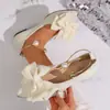 Comercio Exterior Nuevo Tallas Grandes Hebilla Metálica Escote Bajo Zapatos de Una Sola Pieza Mujer 2026 Otoño Superficie de Tela Lazo Perla Cuatro Estaciones Zapatos de Trabajo