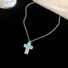 ¡Rastro de Estrellas Azul Océano! Collar de Saturno de Metal con Circonita, Cadena para Clavícula Estilo Planeta Soñador, Joyería de Lujo Ligero de Alta Gama al por Mayor