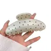Pinza para el Cabello de Lunares Blanco Crudo Estilo Francés Retro, Nueva Elegante Pinza de Tiburón para Peinado Recogido en la Parte Trasera de la Cabeza, Accesorio de Cabello de Alta Gama