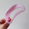 Presilha de Cabelo Grande em Forma de Meia-Lua Marmorizada Estilo Europeu e Americano para Penteados de Coque na Nuca, Acessório de Cabelo Presilha Tubarão Marmorizada