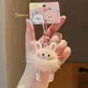 Jinnew Original Pelo de Vison Orelhas de Coelho Elfo Fuligem Pingente Fofo Chaveiro de Pelúcia Pingente para Bolsa Chaveiro
