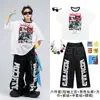 Roupas Infantis da Moda Street Dance Estilo Hip Hop Conjunto de Manga Curta para Meninos e Meninas Roupa de Performance de Dança Hip Hop Infantil Moda de Rua