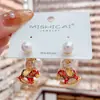 Pendientes de Perla con Poni Elegantes y de Moda Estilo Coreano para Mujer, Diseño Único, Pendientes de Plata con Aguja de Moda para el Trabajo