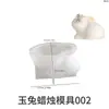 Adorno de Velas de Conejo 3D DIY de Amapola Molde de Silicona Molde de Yeso para Aromaterapia de Pascua