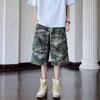 Shorts Camuflados Lavados Desgastados Estilo Calle Americano para Hombres y Mujeres Verano Alta Calle Marca de Moda Siete Puntos Cargo Modernos
