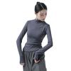 Traje de Práctica de Danza Clásica de Cuello Semi Alto Estilo Nuevo, Uniforme de Entrenamiento Corporal, Top de Manga Larga Adelgazante Ajustado para Mujer