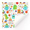 Papel de Presente de Aniversário Infantil Mais Vendido Internacionalmente, Papel de Presente de Desenho Animado, Papel para Capa de Livro de Brinquedo de Animal Fofo, Pronto para Entrega