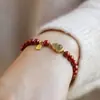 Explosiones de TikTok Nicho Calabaza de Jade Pulsera Nueva Pulsera de Cinabrio Imitación para Novia