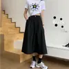 Falda de Línea A Talla Grande Plus Size Estilo Hong Kong Otoño e Invierno 2025 Falda de Paraguas Abullonada de Cintura Alta Estilo Coreano para Mujer