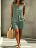 Conjunto de duas peças de primavera e verão para mulheres, com gola V, botões, sem mangas, regata e shorts, para vendas transfronteiriças na Amazon Europeia e Americana