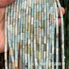 Piedra natural, cristal, oro verde, jade Dongling, ágata, cuentas cilíndricas, pendientes, pulsera, collar, joyería de cuentas DIY