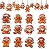 Decorações de Natal de Madeira com 24 Peças Homem de Gengibre Enfeites de Madeira Pendurados de Natal Decoração para Casa Jardim Festa
