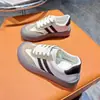 WS-W619 Tênis de Treino Alemão com Sola Grossa Novo de Primavera para Mulheres, Estilo Hong Kong Retrô Nicho Popular Versátil Bico Redondo Tênis Casual
