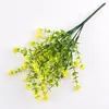 Eucalipto Camélia de 7 Galhos Flores Artificiais de Plástico Planta Verde Projeto de Verdejamento Decoração de Casamento Casa de Casamento Flores Artificiais