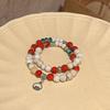 Pulseira de Cerâmica com Contas de Círculo Duplo de Jingdezhen Novo Estilo Zen Chinês Pulseira de Estilo Nacional Estilo Antigo Estilo Avançado Pulseira com Cordão Elástico