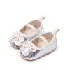 Zapatos Nuevos de Lentejuelas para Bebé Niña Zapatos de Princesa Lazo 0-1 Año Suela de Goma Zapatos para Niño Pequeño
