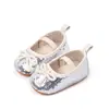 Zapatos Nuevos de Lentejuelas para Bebé Niña Zapatos de Princesa Lazo 0-1 Año Suela de Goma Zapatos para Niño Pequeño