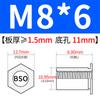 Acero al Carbono Galvanizado Espárrago de Agujero Ciego Tuerca Hexagonal Columna Chasis Lámina Metálica Placa de Presión Tuerca Columna Bso-M2M2.5M5M6M8