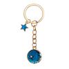 Llavero con colgante de luna y estrella azul de fantasía transfronteriza, accesorio de metal europeo y americano para parejas