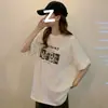 Camiseta corta holgada de manga corta Harajuku de verano para mujer 2025 nueva holgada coreana ins chaqueta mujer vive una generación de pelo