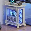 Suporte de host, base para gabinete de mesa, prateleira de armazenamento, suporte de posicionamento de gabinete de computador móvel, carrinho de armazenamento para casa