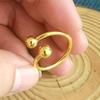 Novo anel de contas de cobre dourado do Vietnã anel de contas brilhantes de estrela aberta para mulheres atacado