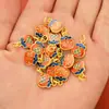 Fuerte retención de color arena dorada accesorios joyería diy oro antiguo cloisonné azul ardiente colgante de la fortuna pulsera pulsera colgante pequeño
