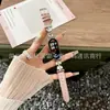 Adequado para Xiaomi Mi Band 8/9 Relógio Inteligente Pulseira de Couro Liso com Costura Metálica Cravejada de Diamantes Sereia Pulseira Xiaomi 9
