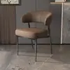 Sillas de comedor estilo italiano, sencillas y modernas, para uso doméstico, con respaldos, que ofrecen un toque de lujo, comodidad de alta gama y son adecuadas para hoteles y juegos de mahjong; marco de metal