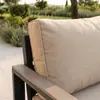 Fabricante directo, suministro mayorista en stock de arte de hierro para patio terraza moderno, sofá exterior a prueba de óxido, juego de mesa de centro y sillas de ocio