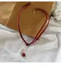 Collar de cadena de clavícula corta con forma de celebridad de Internet, gargantilla con forma de corazón palpitante, joyería para el cuello, collar con correa para el cuello, cadena de clavícula femenina
