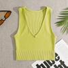 Chaqueta Deportiva Spot Yoga Cuello en V Nailon Fitness Running Absorción de Humedad Transpirable Tejido de Punto sin Costuras Chaleco Pequeño
