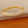 Pulseira com Fecho de Zircônia Banhada a Ouro 18k Real Moda Versátil Personalidade Temperamento Pulseira Joia de Mão de Nicho de Luxo Leve Atacado