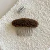Grampo Pente de Cabelo Fofo de Lã de Cordeiro de Cano Alto para Mulheres, Novo Estilo Outono e Inverno, Prendedor de Franja, Pente de Cabelo, Acessório de Cabelo de Pelúcia