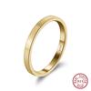 Anel Liso de 2mm Prata S925 Banhado a Ouro K Anel Ajustável Simples Fábrica de Joias Venda Direta Pode Ser DIY Gravado a Laser