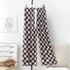Calças de pijama de seda de algodão feminino verão rayon fino calças retas plus size calças de ar condicionado doméstico Calças de proteção solar de praia de celebridades da Internet
