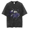 Camiseta de Verano para Hombre 2025 Lavada Camiseta Gráfica de Anime Naruto Camiseta de Manga Corta Harajuku Hip Hop Street