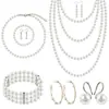 Los Accesorios de Moda Más Vendidos de Amazon, Collar de Perlas de Múltiples Capas Estilo Coreano con Pendientes, Conjunto de Collar de Lujo Accesible Francés